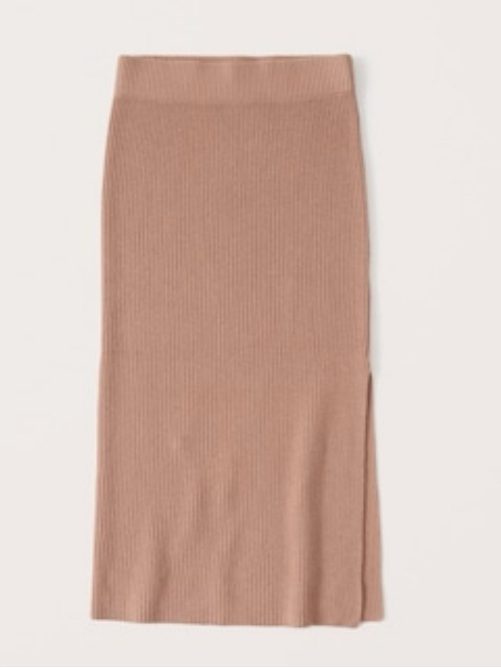Abercrombie and Fitch Ribbed Midi Skirt in Dusty Rose